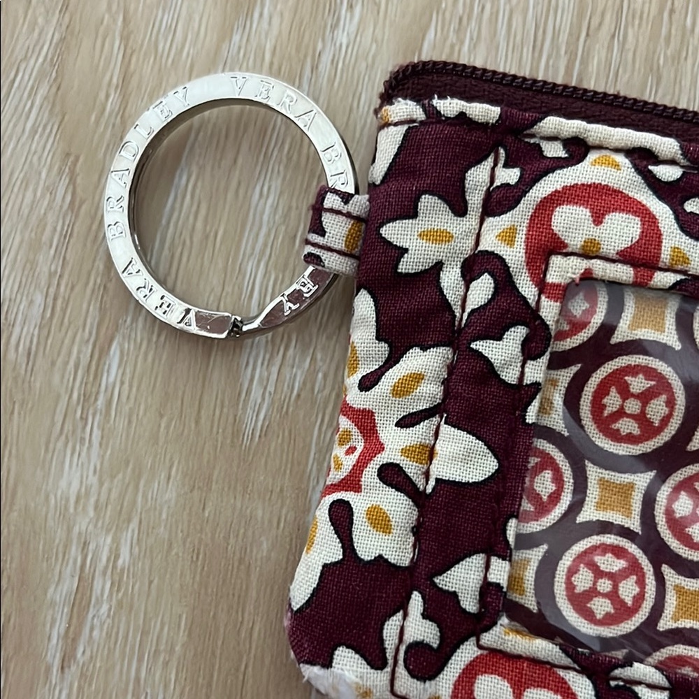 Vera Bradley Red and White Patterned Keychain Wallet - Picture 5 of 11